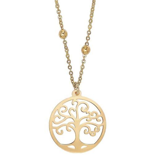 Collana Donna Gioielli Boccadamo In Bronzo Dorato Con Pendente A Albero