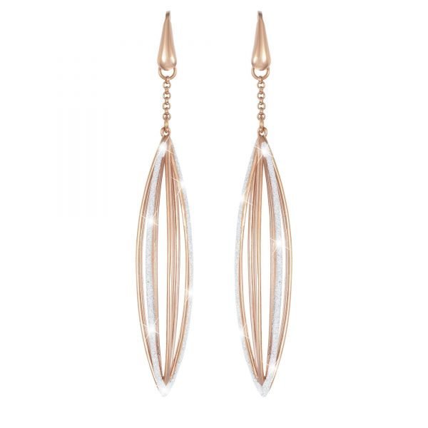 Orecchini Donna Stroli In Ottone Ramato E Glitter Pendenti