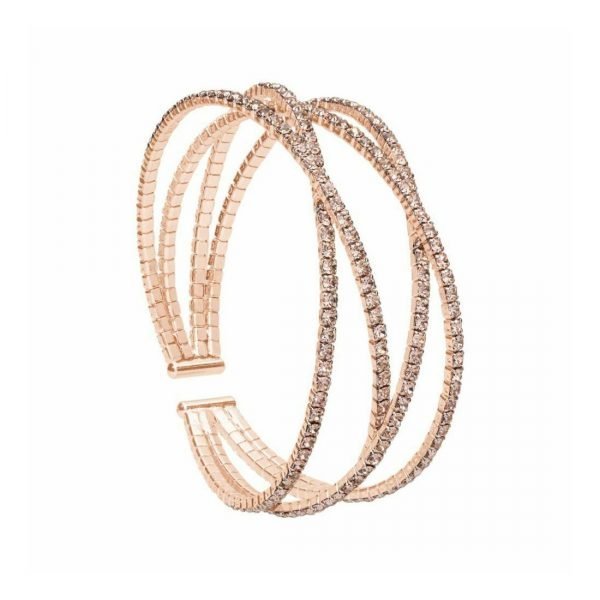 Bracciale bangle in metallo rodiato e cristalli 3 - Verre Gioielli Bracciale bangle in metallo rodiato e cristalli 3 Verre Gioielli - l'istituzione del gioiello