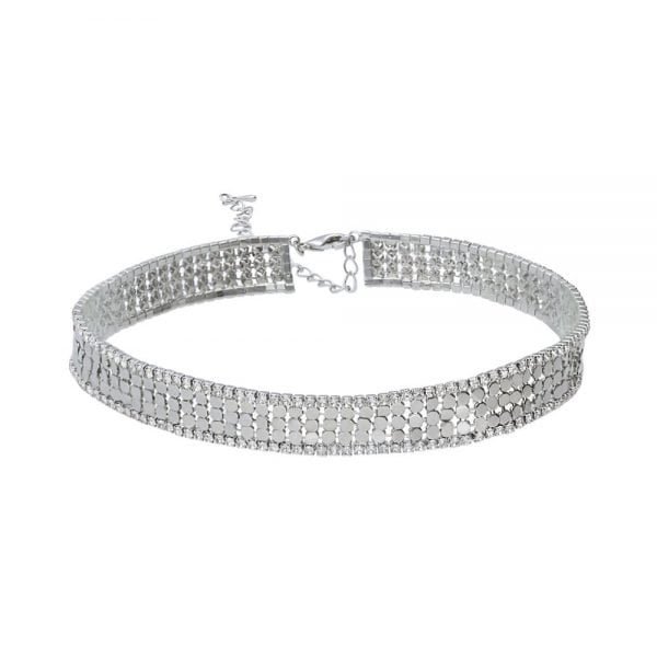 Collezione Stroili Romantic Shine Chocker con strass in metallo rodiato 1 Verre Gioielli - l'istituzione del gioiello