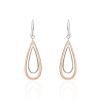 Orecchini Donna Stroli In Acciaio Bicolore Con Pendente A Goccia 2 - Verre Gioielli Orecchini Donna Stroli In Acciaio Bicolore Con Pendente A Goccia