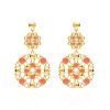 Orecchini Donna Stroili In Ottone Rosato Con Cristalli E Smalto Arancio E Pendente
