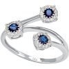 Anello Donna Bliss In Oro Bianco 18 Kt Con Diamanti E Zaffiri 0.144 Ct 1 - Verre Gioielli Anello Donna Bliss In Oro Bianco 18 Kt Con Diamanti E Zaffiri 0.144 Ct