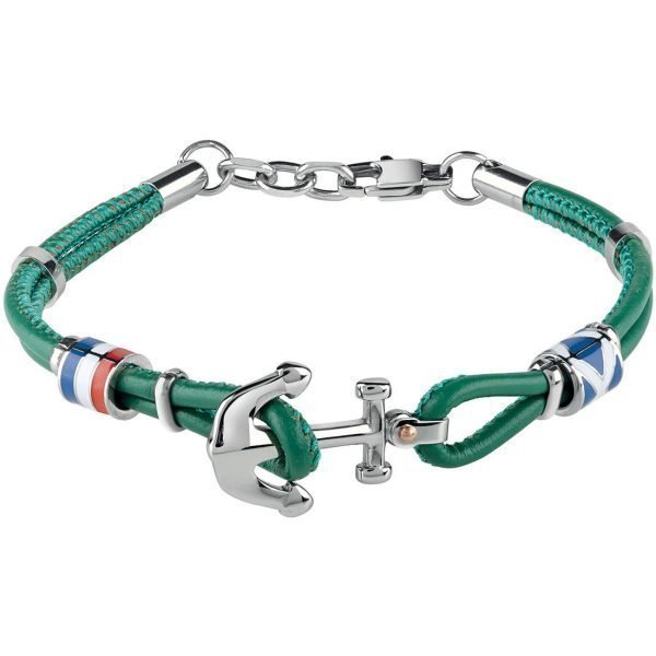 Bracciale Uomo Bliss In Cuoio E Acciaio 3 - Verre Gioielli Bracciale Uomo Bliss In Cuoio E Acciaio