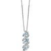 Collana Donna Bliss In Oro Bianco 18 kt E Diamanti 0.05 Ct E Acquamarina 1.05 Ct