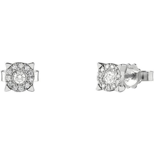 Orecchini Donna Bliss In Oro Bianco 18 kt E Diamanti 0.14 Ct