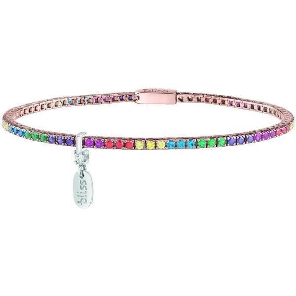 Bracciale Tennis Bliss Da Donna In Argento 925 E Zirconi Multicolor 3 - Verre Gioielli Bracciale Tennis Bliss Da Donna In Argento 925 E Zirconi Multicolor