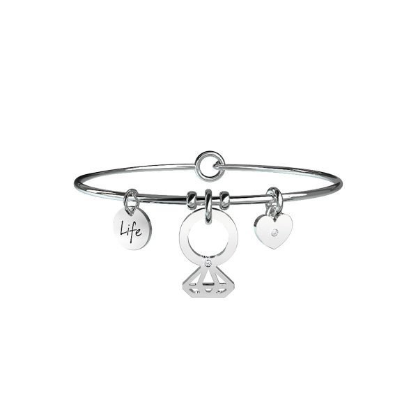 Bracciale Donna "Solitario|Promessa " kidult Linea Love 3 Verre Gioielli - l'istituzione del gioiello