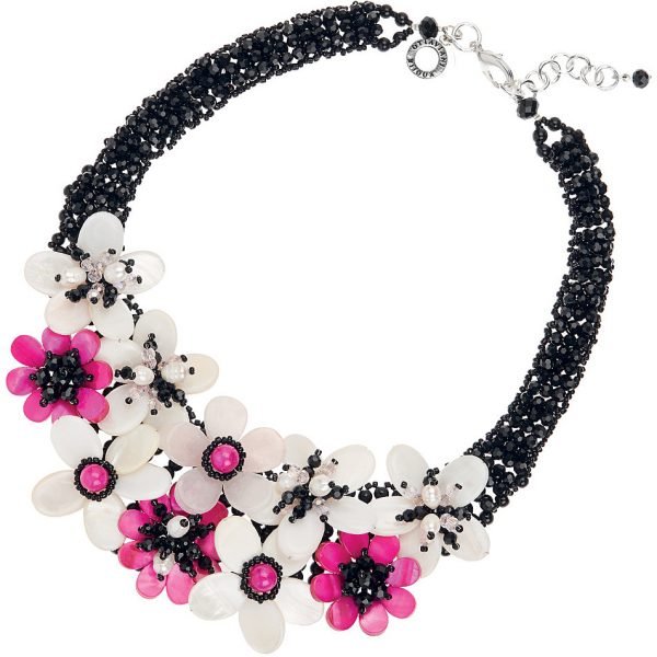 Collana Donna Gioielli Ottaviani Con Onice, Madreperla, Quarzo, Perle E Cristalli 3 Verre Gioielli - l'istituzione del gioiello