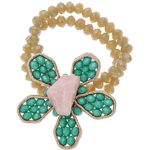 Bracciale Donna Gioielli Ottaviani Con Perline, Quarzo Rosa, Cristalli E Strass 3 Verre Gioielli - l'istituzione del gioiello