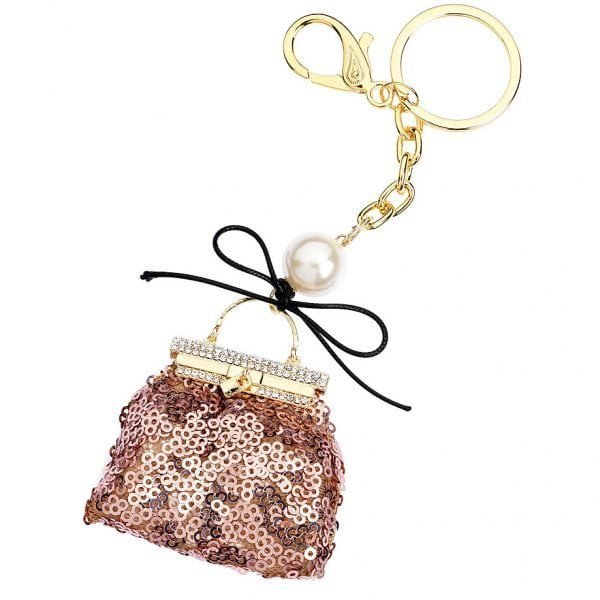 Portachiavi Donna Ottaviani Borsetta In Metallo Dorato Con Perlei e Strass 3 Verre Gioielli - l'istituzione del gioiello