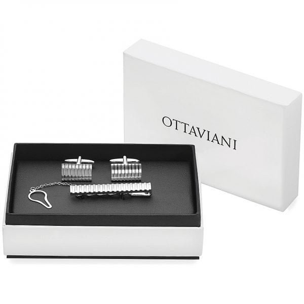 Set Uomo Ottaviani Gemelli e Fermacravatte 3 - Verre Gioielli Set Uomo Ottaviani Gemelli e Fermacravatte 3 Verre Gioielli - l'istituzione del gioiello