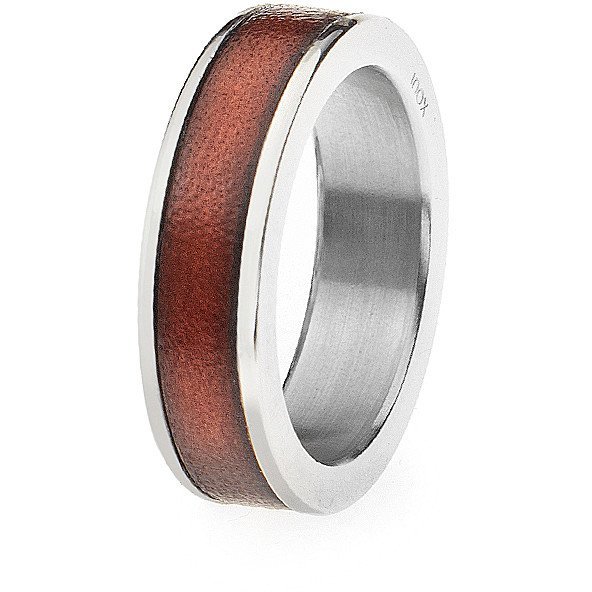 Anello Uomo Gioielli Ottaviani Acciaio e Pelle 3 Verre Gioielli - l'istituzione del gioiello