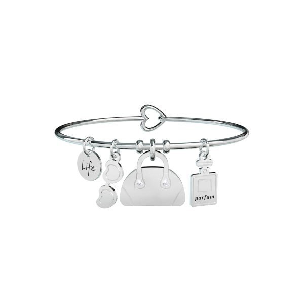 Bracciale Donna "Borsa | I Love Shopping" kidult Linea Symbols 3 Verre Gioielli - l'istituzione del gioiello