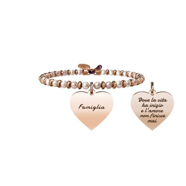 Bracciale Donna Kidult in Acciaio e Perle Cuore | Famiglia – Family 3 Verre Gioielli - l'istituzione del gioiello