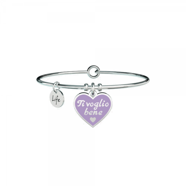 Bracciale Donna Kidult in Acciaio con Cuore |" Ti Voglio Bene "– Love 3 Verre Gioielli - l'istituzione del gioiello