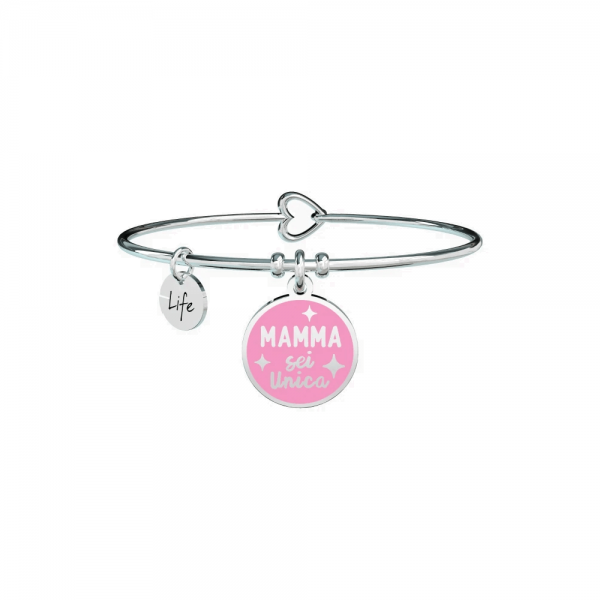 Bracciale Kidult in Acciaio |" Mamma Sei Unica "– Family 3 Verre Gioielli - l'istituzione del gioiello