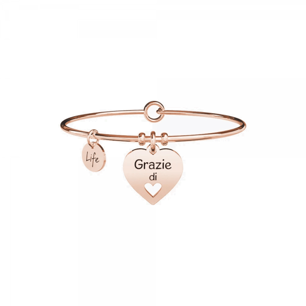 Bracciale Donna Kidult in Acciaio con Cuore | Grazie – Love 3 Verre Gioielli - l'istituzione del gioiello