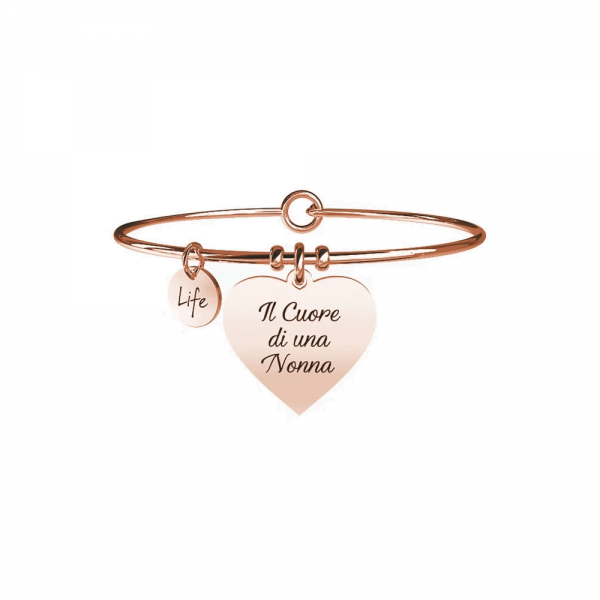 Bracciale Donna Kidult in Acciaio "Cuore | Nonna" – Family 3 Verre Gioielli - l'istituzione del gioiello