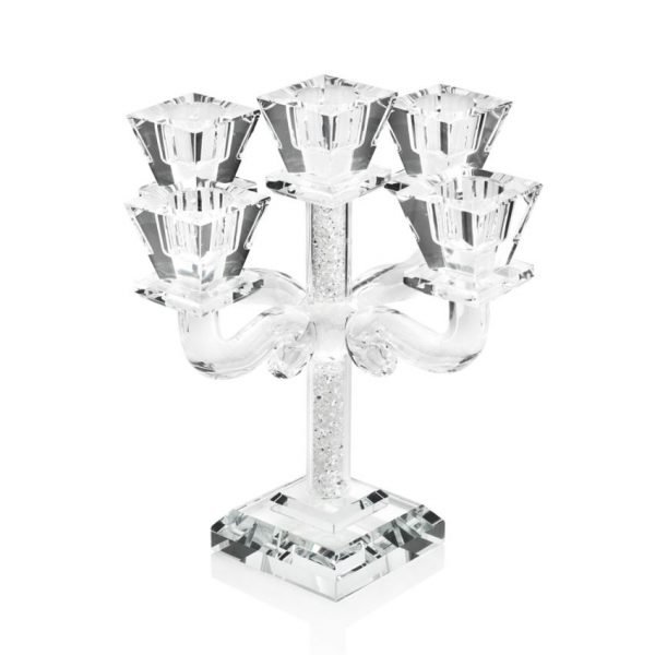 Candelabro Ottaviani Home Cinque Fiamme 2 Verre Gioielli - l'istituzione del gioiello