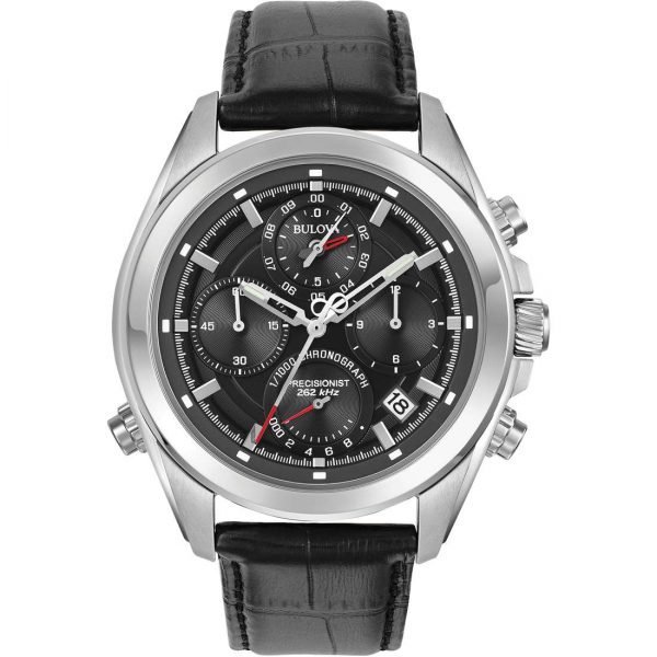 Orologio Uomo Bulova Cronografo In Acciaio E Pelle