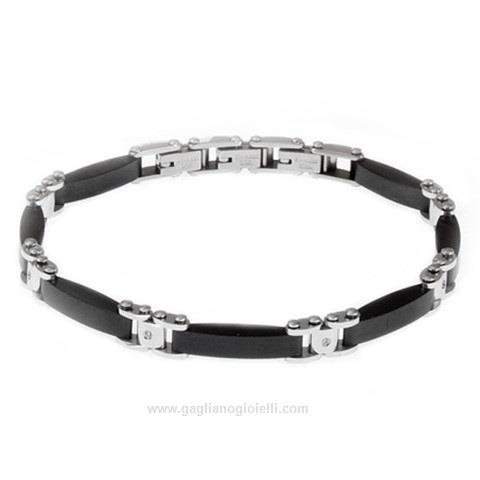 Bracciale Uomo Gioielli Boccadamo Man In Acciaio Pvd E Zirconi 3 - Verre Gioielli Bracciale Uomo Gioielli Boccadamo Man In Acciaio Pvd E Zirconi