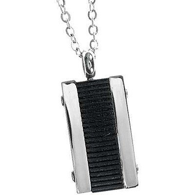 Collana Uomo Boccadamo Man In Acciaio Con Pendente In Pvd Nero 3 - Verre Gioielli Collana Uomo Boccadamo Man In Acciaio Con Pendente In Pvd Nero