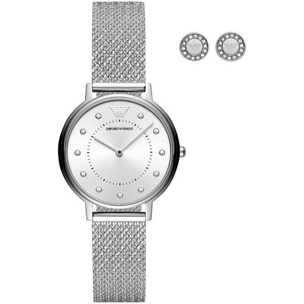 Set Orologio Donna Emporio Armani Solo Tempo Al Quarzo E Orecchini