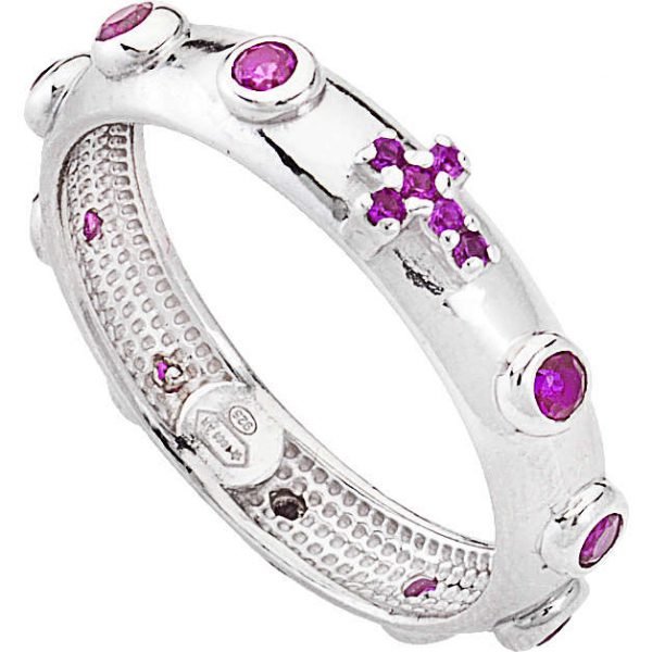 Anello Donna Amen In Argento 925 E Zirconi Rossi 3 - Verre Gioielli Anello Donna Amen In Argento 925 E Zirconi Rossi
