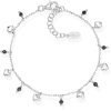 Bracciale Donna Amen In Argento 925 Cristalli Neri E Cuori