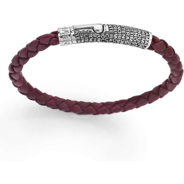 Bracciale Uomo Amen In Pelle Testa Di Moro E Inserto Padre Nostro In Argento 925 3 - Verre Gioielli Bracciale Uomo Amen In Pelle Testa Di Moro E Inserto Padre Nostro In Argento 925