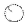 Bracciale Unisex Amen In Argento 925 Brunito Con Cristalli E Croce