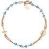 Bracciale Donna Amen In Argento 925 Rosè E Cristalli Azzurri 1 Verre Gioielli - l'istituzione del gioiello