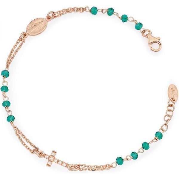 Bracciale Donna Amen In Argento 925 Rosè E Cristalli Verdi 1 Verre Gioielli - l'istituzione del gioiello