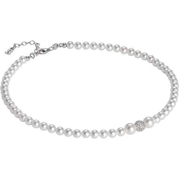 Collana Donna Boccadamo Jewels In Argento 925 Con Perle Swarovski E Boule Centrale 3 - Verre Gioielli Collana Donna Boccadamo Jewels In Argento 925 Con Perle Swarovski E Boule Centrale