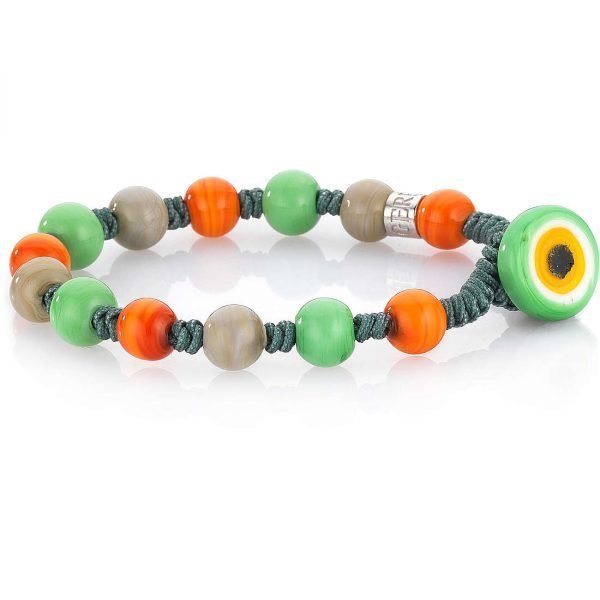 Bracciale Uomo Gioielli Gerba Maiorca 24 Con Filo Macramè Verde E Componenti In Vetro Di Murano Multicolor 3 - Verre Gioielli Bracciale Uomo Gioielli Gerba Maiorca 24 Con Filo Macramè Verde E Componenti In Vetro Di Murano Multicolor