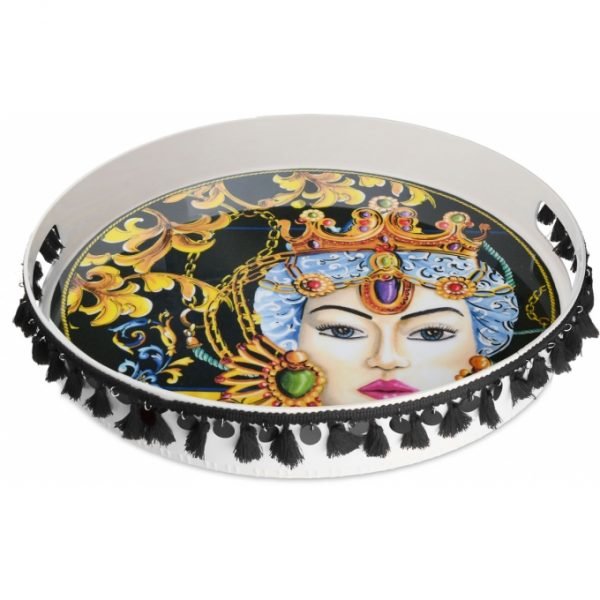 VassoioTondo Baci Milano Collezione Baroque&Rock Le Gioie 2 Verre Gioielli - l'istituzione del gioiello