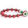 Bracciale Uomo Gioielli Gerba Portorico 14 Con Filo Macramè Marrone E Componenti In Vetro Di Murano Rossi E Verdi 2 - Verre Gioielli Bracciale Uomo Gioielli Gerba Portorico 14 Con Filo Macramè Marrone E Componenti In Vetro Di Murano Rossi E Verdi