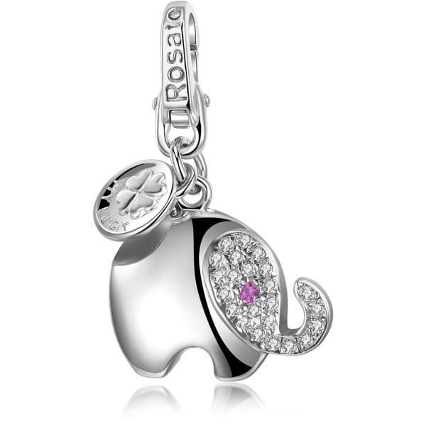 Charm Donna Elefantino Gioielli Rosato My Luck Argento 3 - Verre Gioielli Charm Donna Elefantino Gioielli Rosato My Luck Argento 3 Verre Gioielli - l'istituzione del gioiello