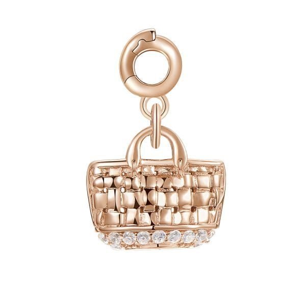 Charm Donna Borsa Mare-Personalità Rosato Storie Argento Rosè 3 Verre Gioielli - l'istituzione del gioiello