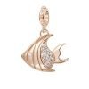Charm Donna Pesce-Libertà Rosato Storie Argento Rosè 2 Verre Gioielli - l'istituzione del gioiello