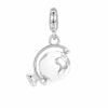 Charm Donna Mappamondo-Viaggio Rosato Storie Argento 1 Verre Gioielli - l'istituzione del gioiello
