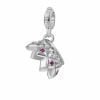 Charm Donna Rosato Storie A Corona In Argento 925 E Cubic Zirconia Rossi E Bianchi