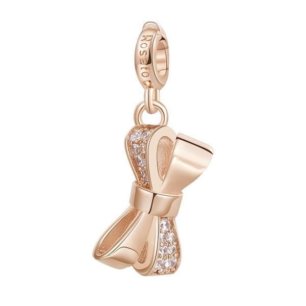 Charm Donna Fiocco-Legame Rosato Storie Argento Rosè 3 - Verre Gioielli Charm Donna Fiocco-Legame Rosato Storie Argento Rosè 3 Verre Gioielli - l'istituzione del gioiello