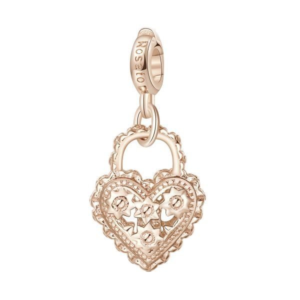 Charm Donna Lucchetto-Amore Rosato Storie Argento Rosè 1 Verre Gioielli - l'istituzione del gioiello