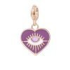 Charm Donna Cuore-Conoscenza Rosato Storie Argento Rosè 1 Verre Gioielli - l'istituzione del gioiello