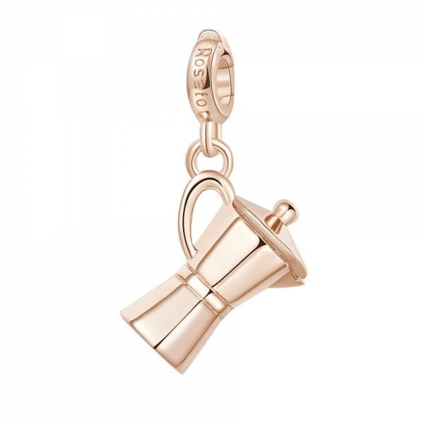 Charm Donna Rosato Storie A Caffettiera In Argento 925 E Galvanica Oro Rosa