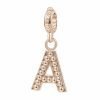 Charm Donna Iniziale-Lettera A Rosato Storie Argento Rosè 1 Verre Gioielli - l'istituzione del gioiello