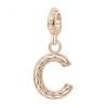Charm Donna Rosato Storie Lettera C In Argento 925 E Galvanica Oro Rosa