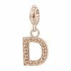 Charm Donna Rosato Storie Lettera D In Argento 925 E Galvanica Oro Rosa 1 - Verre Gioielli Charm Donna Rosato Storie Lettera D In Argento 925 E Galvanica Oro Rosa